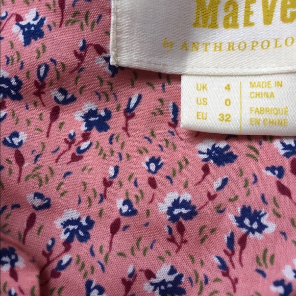 Maeve for Anthropologie. Pink floral button down - Picture 2 of 4